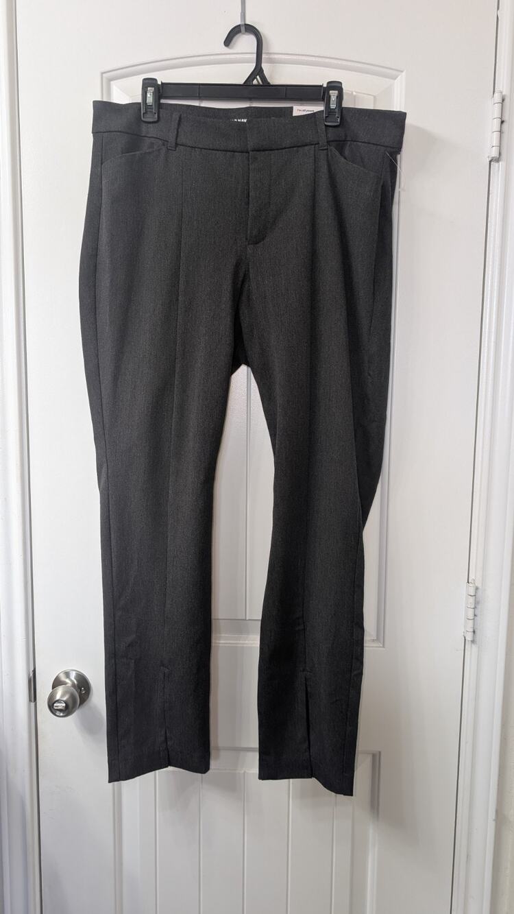 Old Navy Women's Gray High-Rise Skinny Dress Pants Flat Front Pockets Size 16